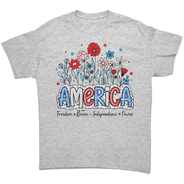 America Freedom Brave Independence Power Tee Shirt
