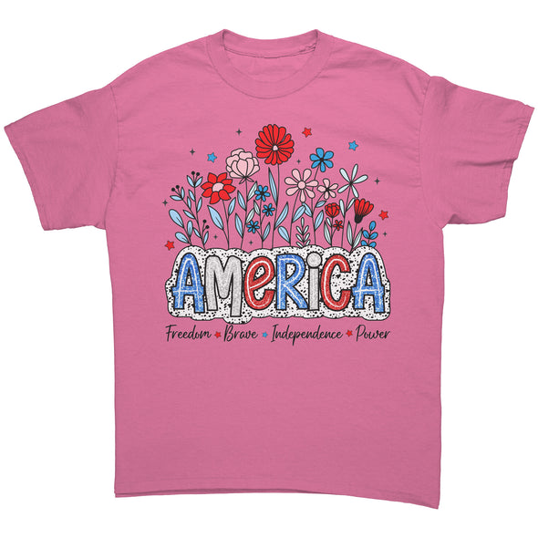 America Freedom Brave Independence Power Tee Shirt