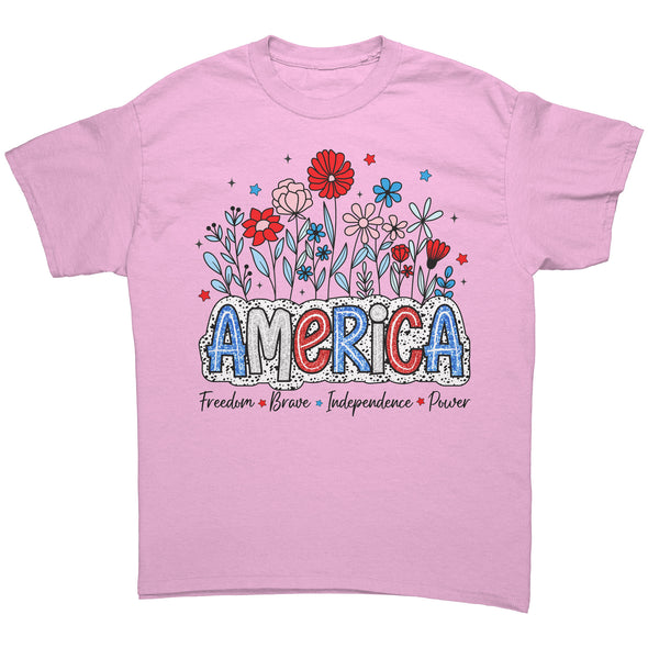 America Freedom Brave Independence Power Tee Shirt