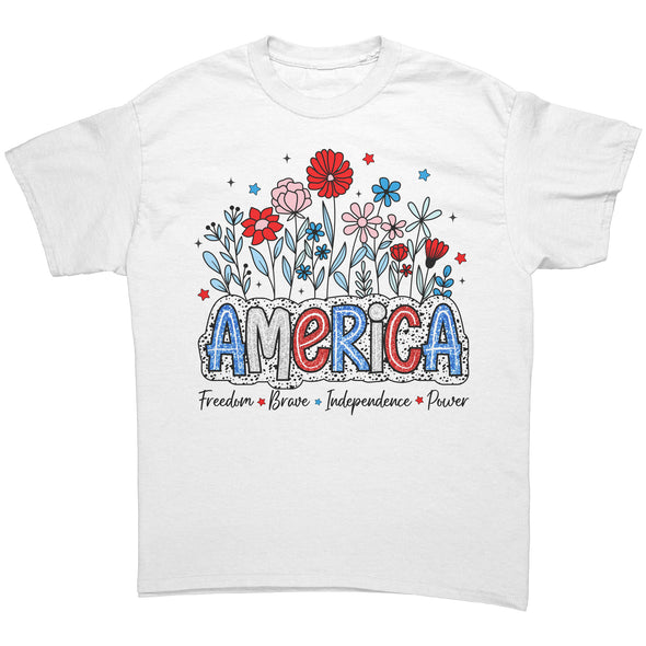 America Freedom Brave Independence Power Tee Shirt