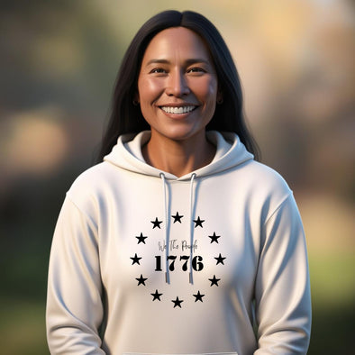 We The People 1776 Stars  Hoodie Black Print